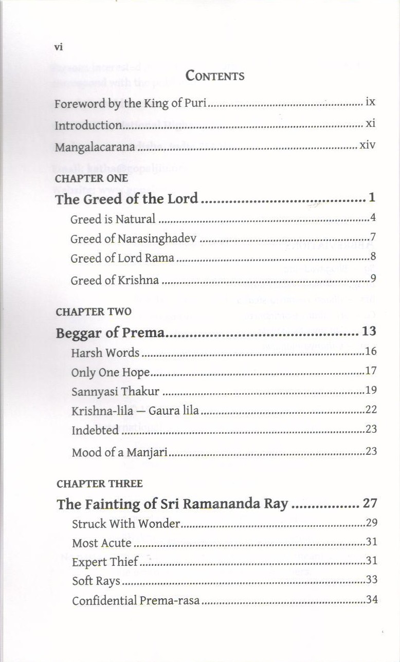 Embankment of Seperation — Contents page 1