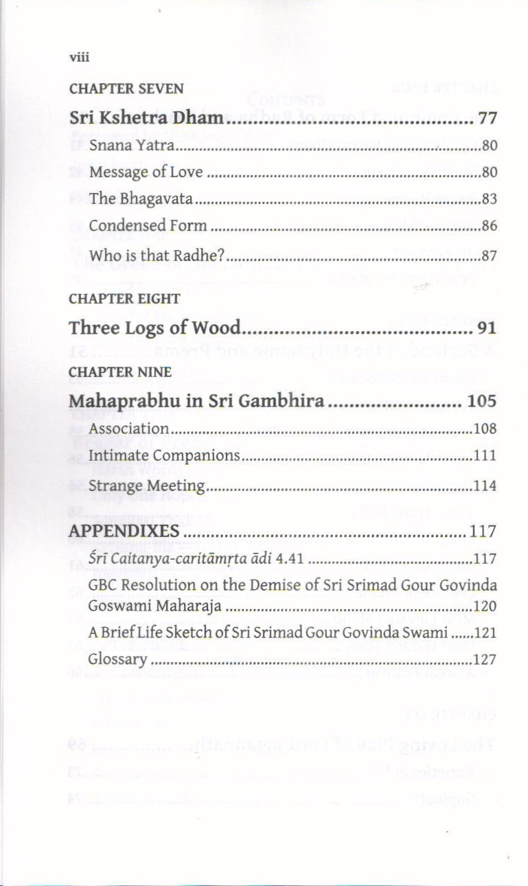 Embankment of Seperation — Contents page 3