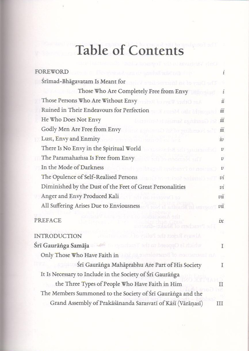 Envy — Contents page 1