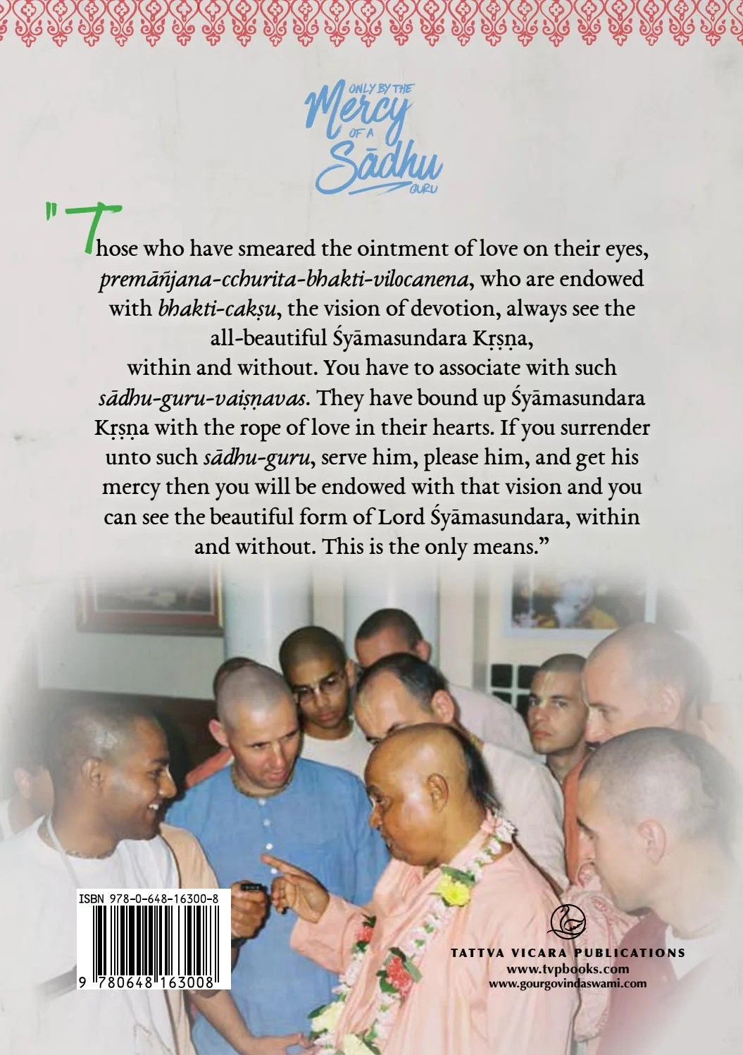 Only by Mercy of a Sadhu — Back Cover