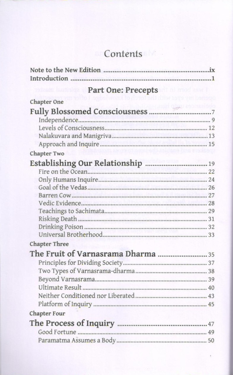 Process of Inquiry — Contents page 1