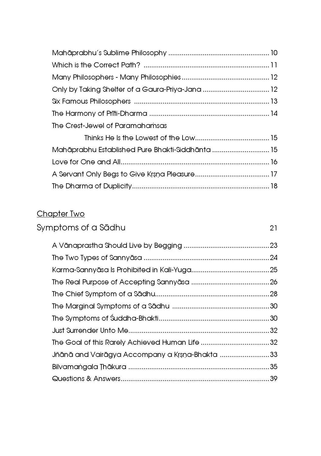 Sri Guru I — Contents page 2