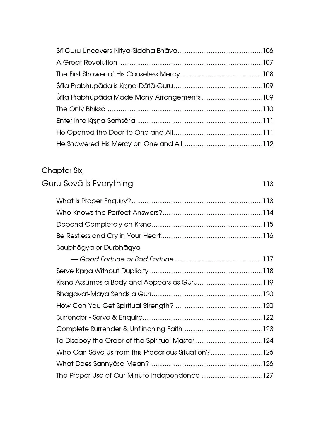 Sri Guru I — Contents page 5