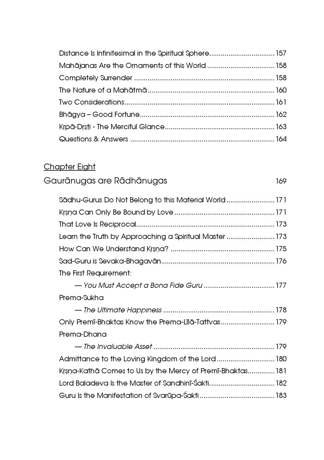 Sri Guru I — Contents page 7