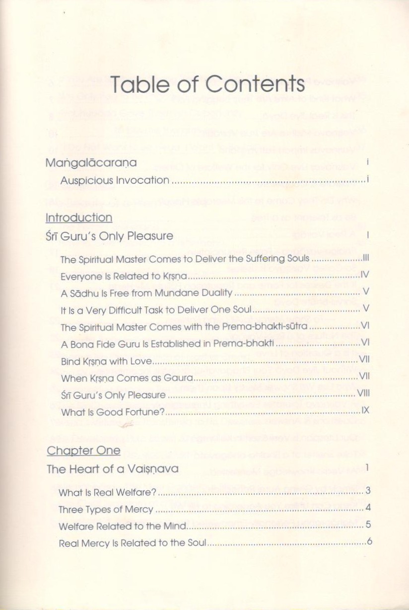 Sri Guru II — Contents page 1