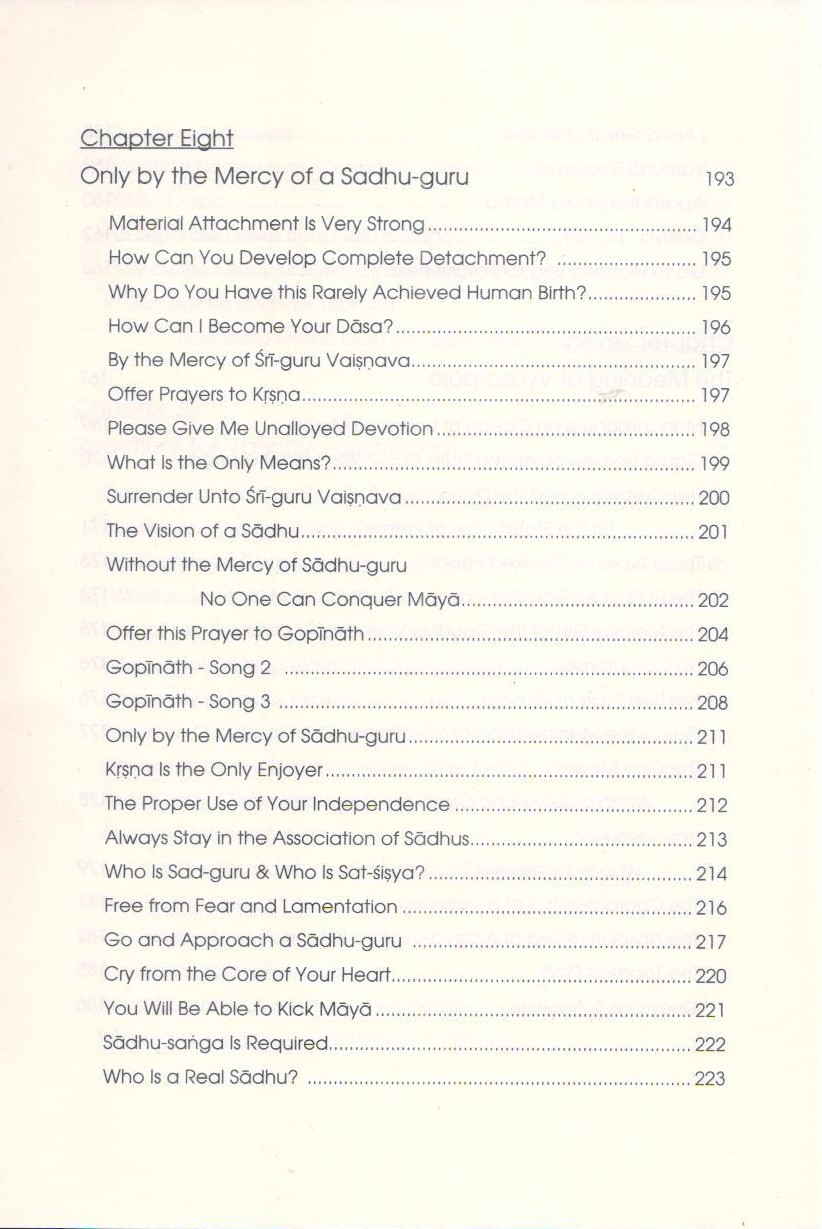 Sri Guru III — Contents page 8