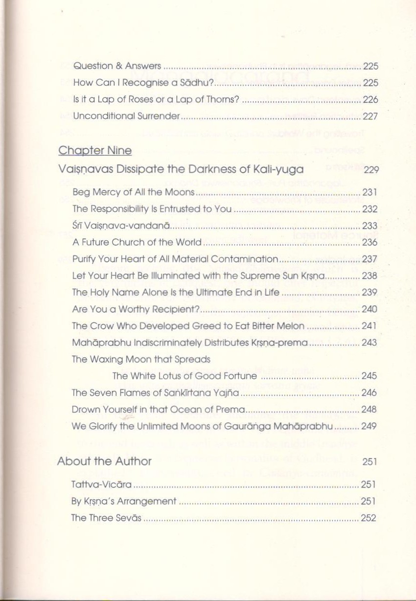 Sri Guru III — Contents page 9