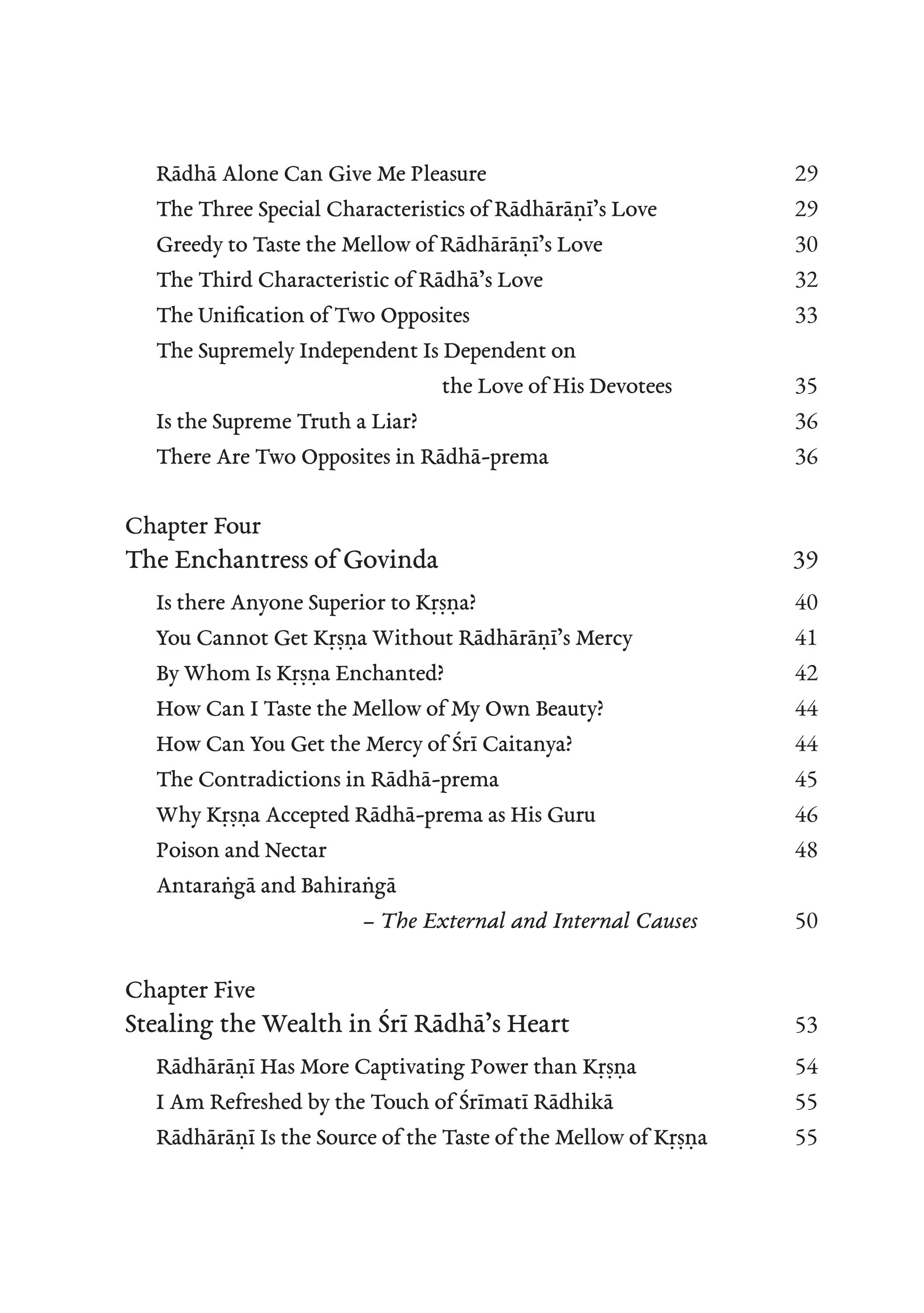 Sri Radha Vol. i — Contents page 3