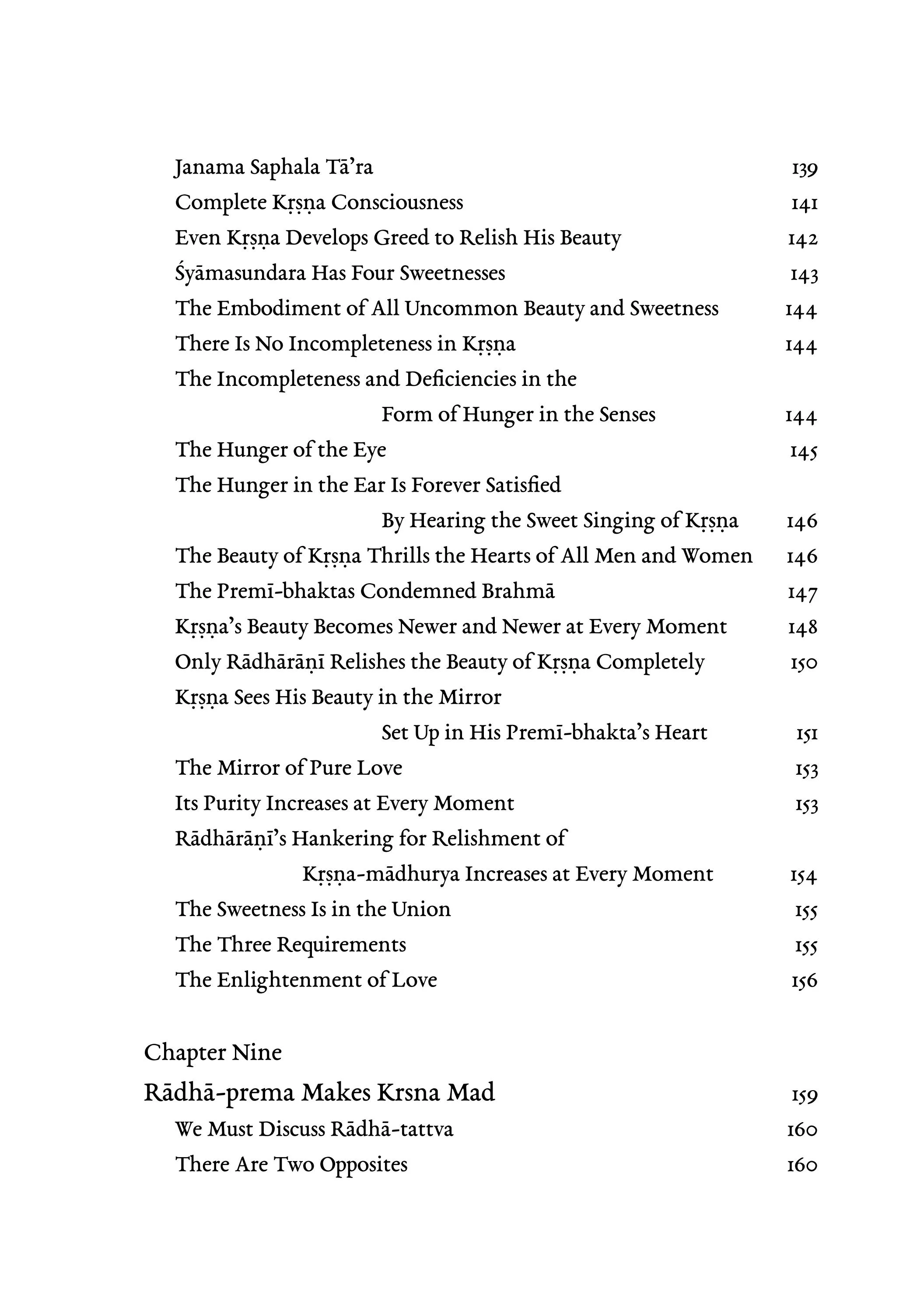 Sri Radha Vol ii — Contents page 7