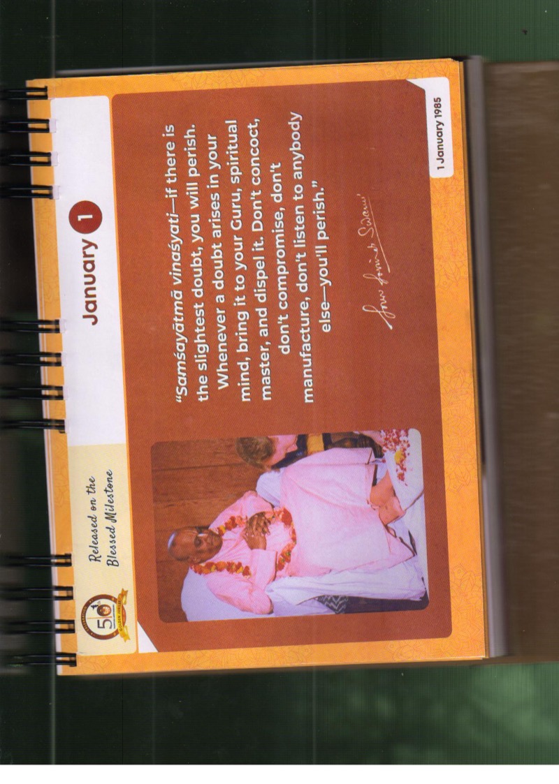 Srila Gour Govinda Swami Calendar — Contents page 2