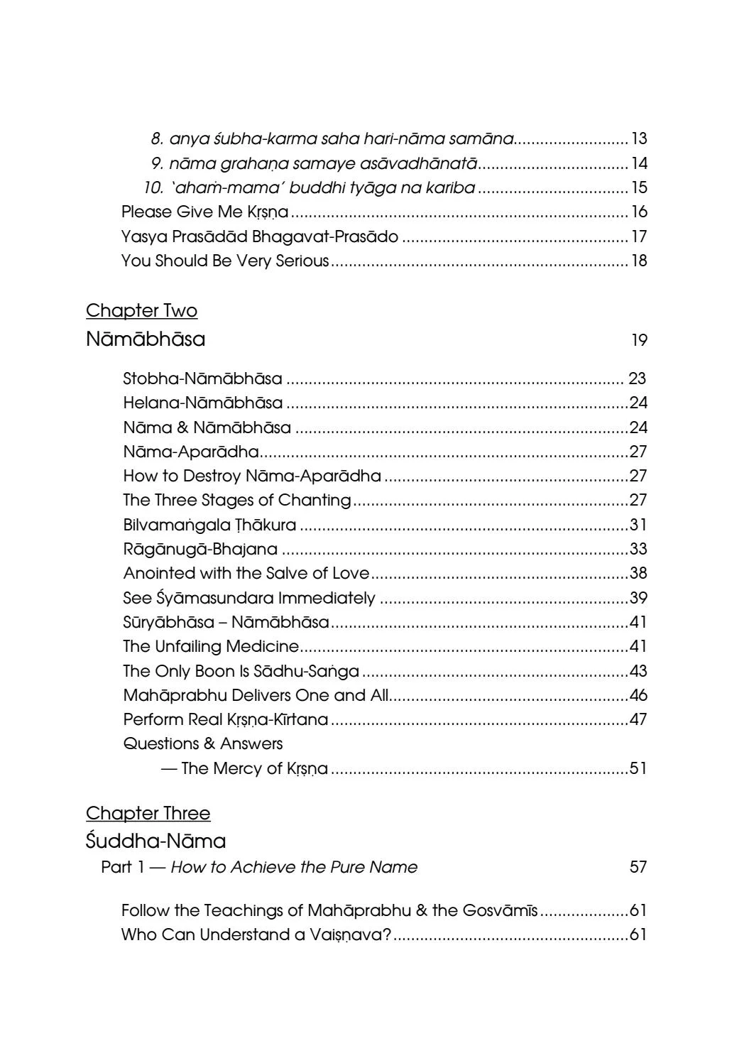Suddha Naam Bhajan (Soft) — Contents page 2