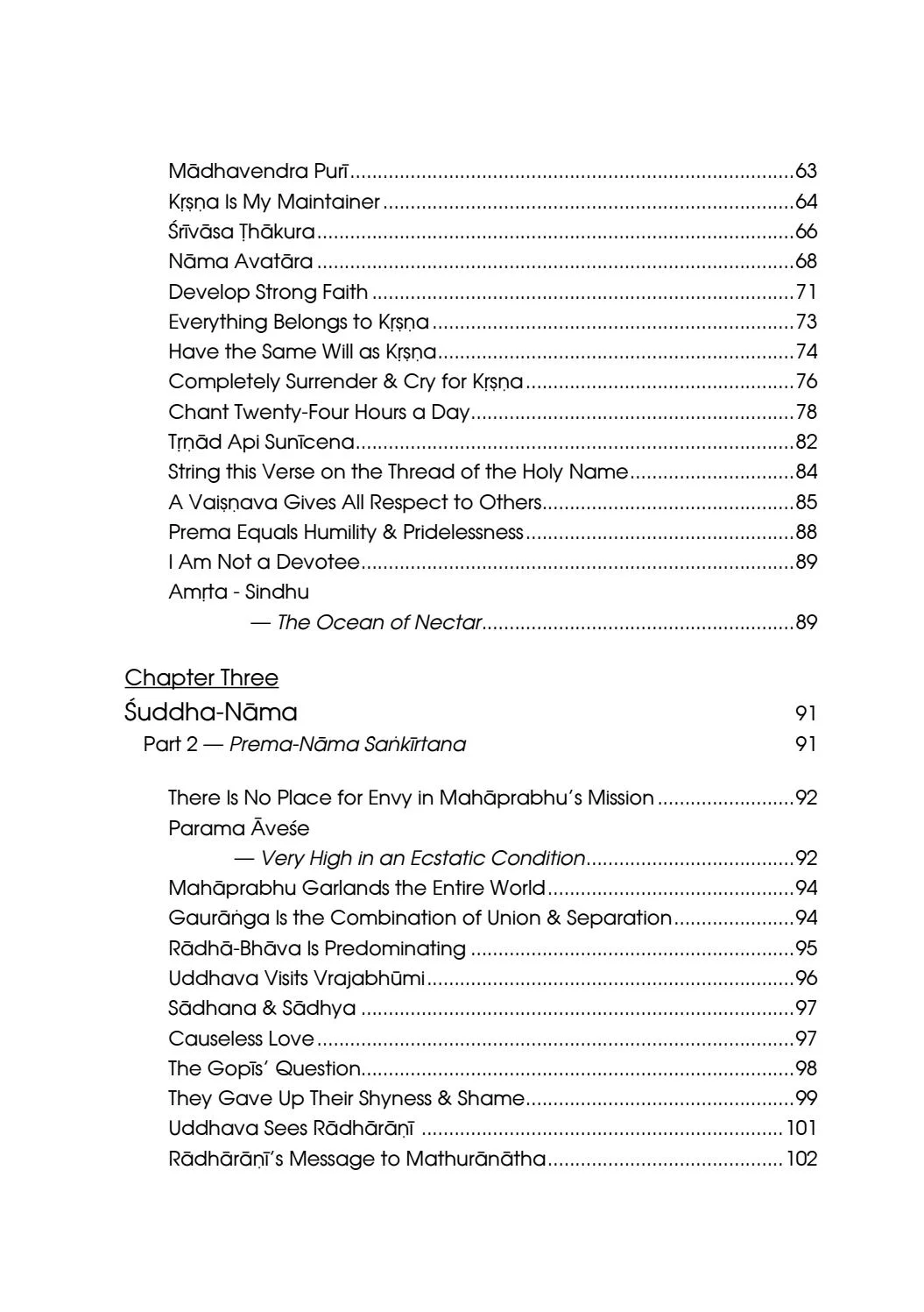 Suddha Naam Bhajan (Soft) — Contents page 3