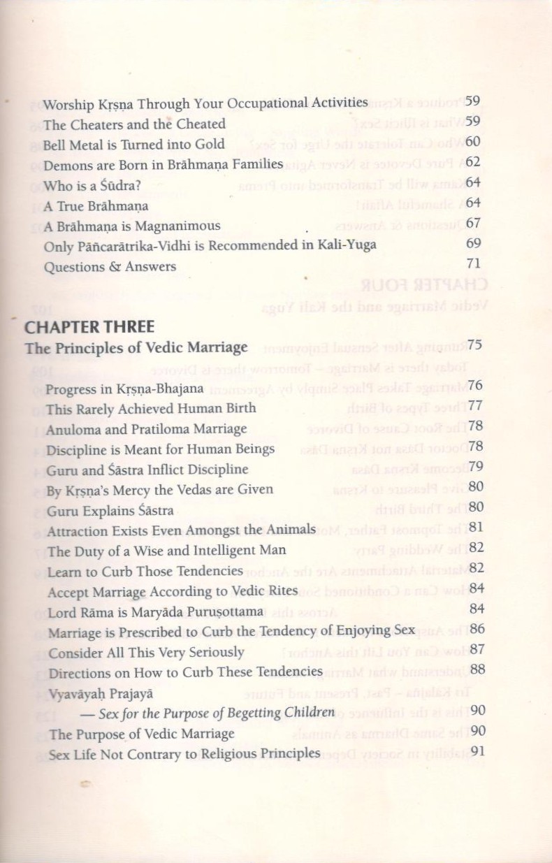 Vedic Dharma I (Grhastha Ashram) (soft) — Contents page 3