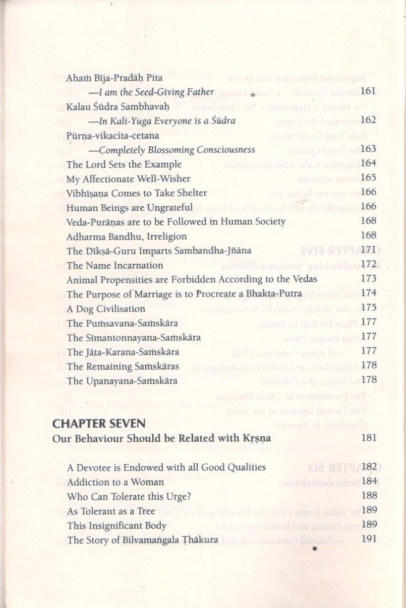 Vedic Dharma I (Grhastha Ashram) (soft) — Contents page 6