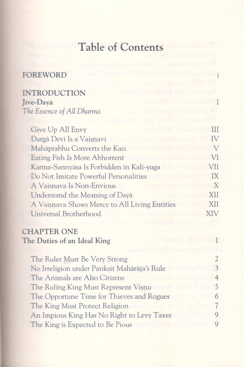Vedic Dharma II (Varnashrama System) — Contents page 1
