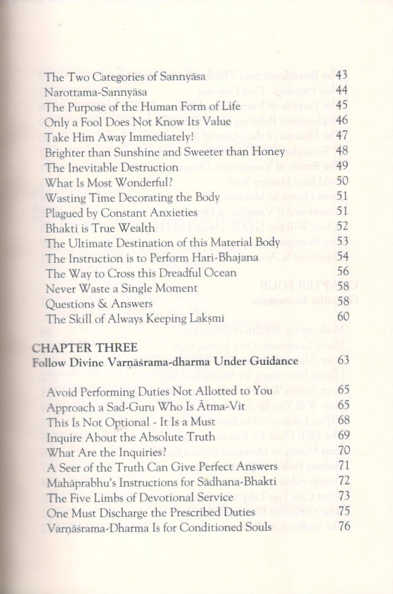 Vedic Dharma II (Varnashrama System) — Contents page 3