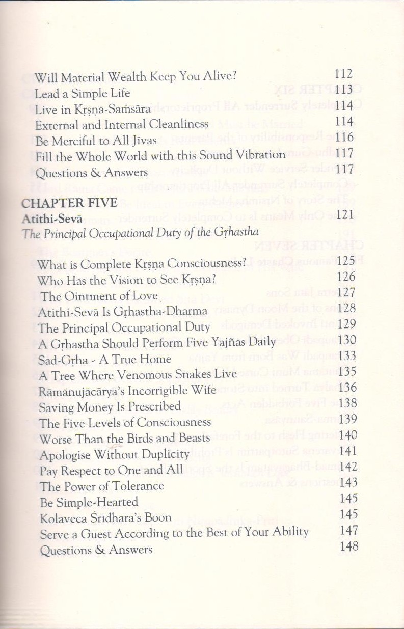 Vedic Dharma II (Varnashrama System) — Contents page 5