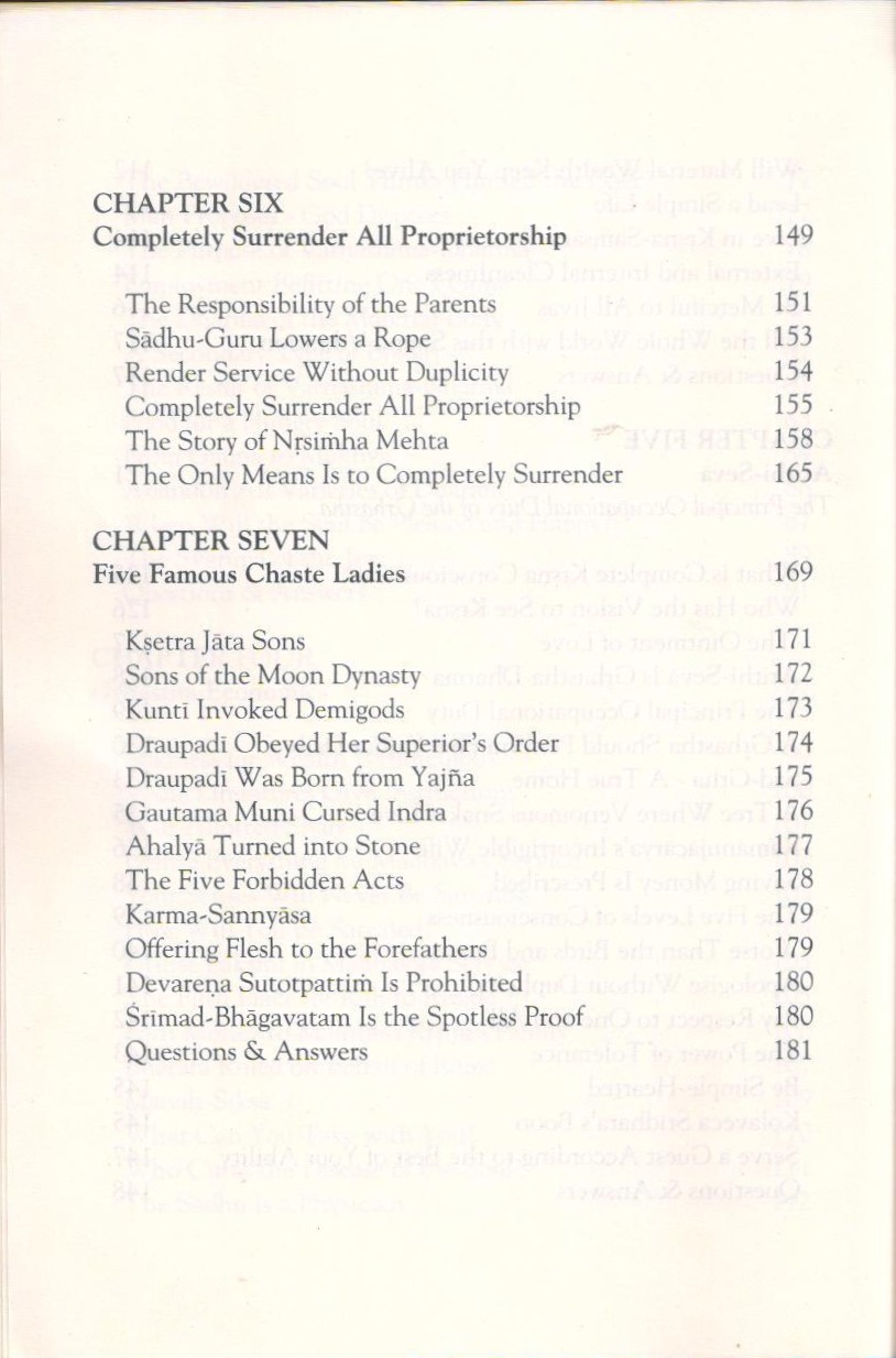 Vedic Dharma II (Varnashrama System) — Contents page 6