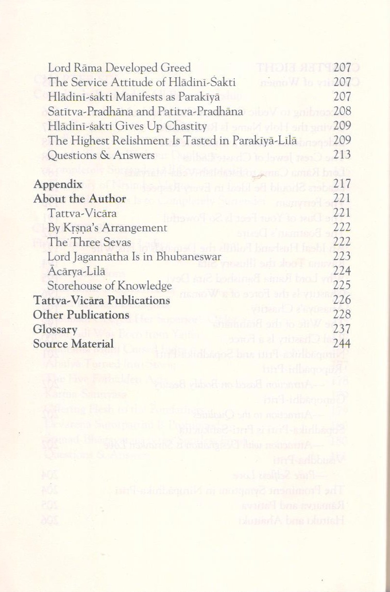 Vedic Dharma II (Varnashrama System) — Contents page 8