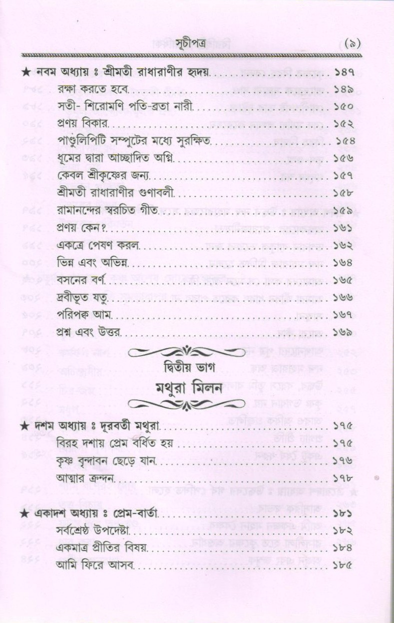 Virahini Sri Radhika — Contents page 5