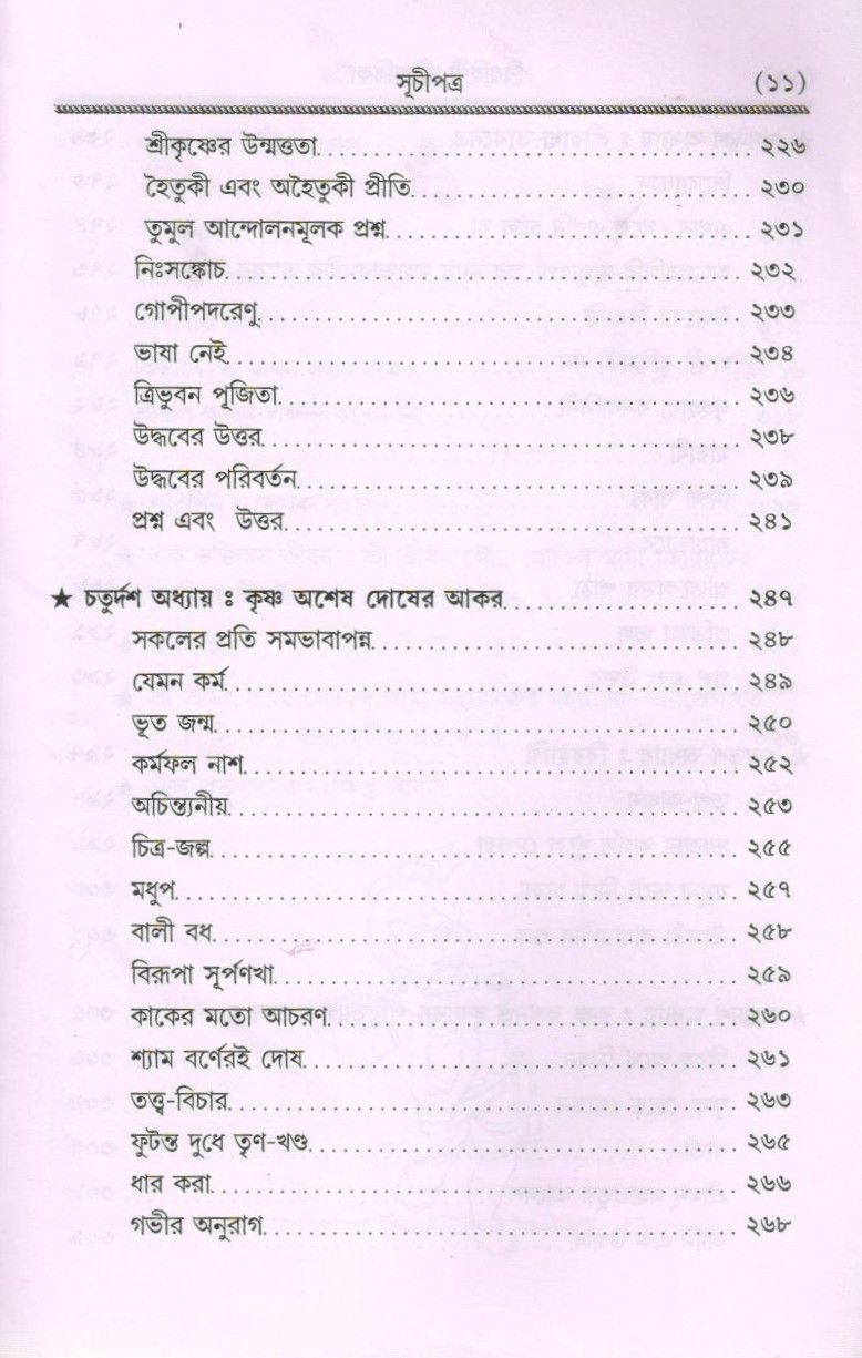 Virahini Sri Radhika — Contents page 7