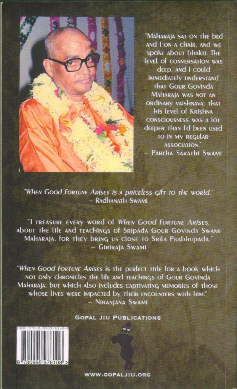 When Good Fortune Arises — Back Cover