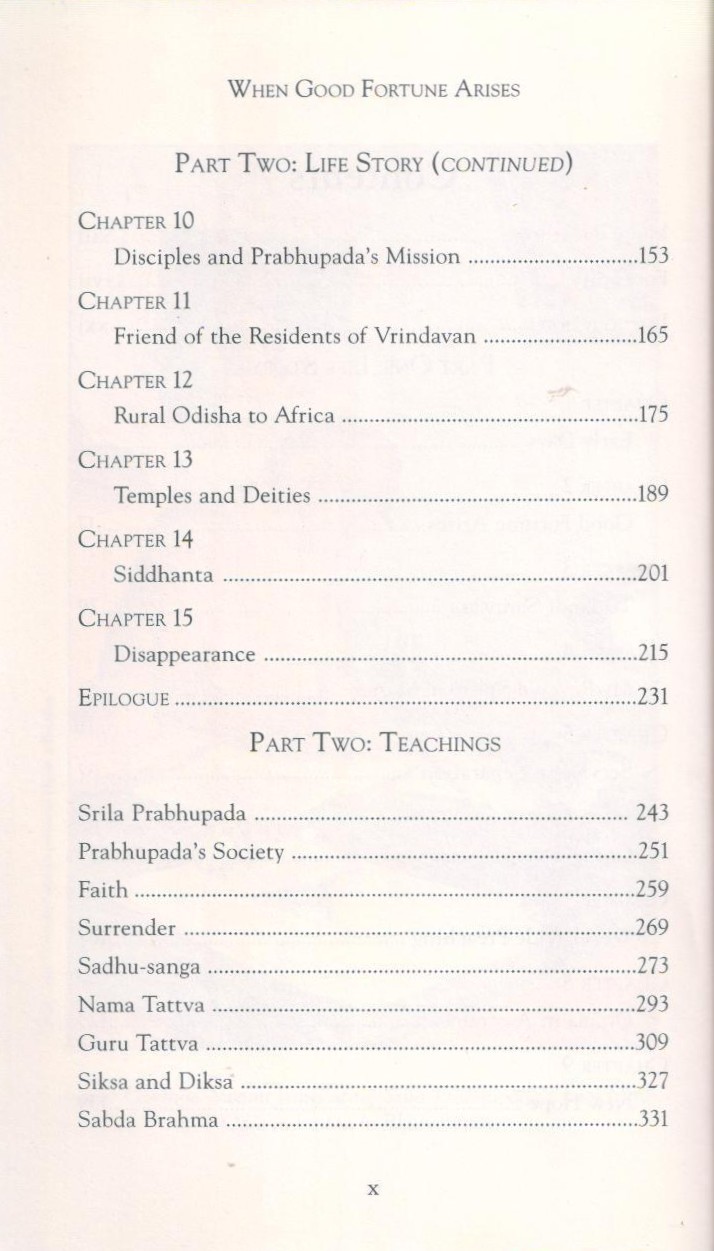 When Good Fortune Arises — Contents page 2
